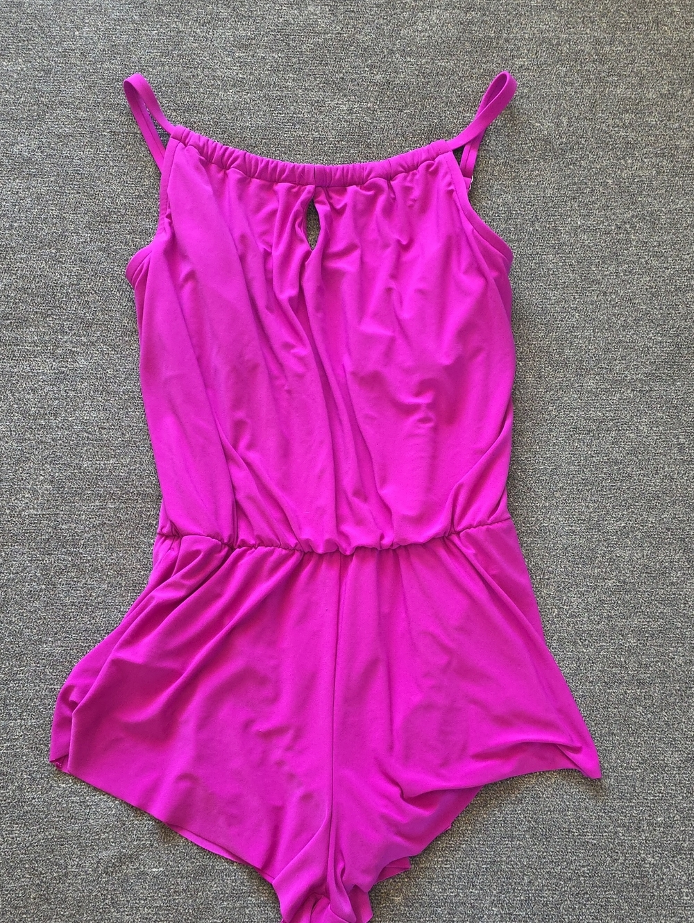 Aqua Green Swim Suit Romper In Brigh Pink